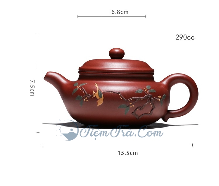Ấm Tử Sa Chuyết Chỉ chim sơn ca 290ml am chuyet chi son ca 1 - Ấm Tử Sa Chuyết Chỉ chim sơn ca 290ml