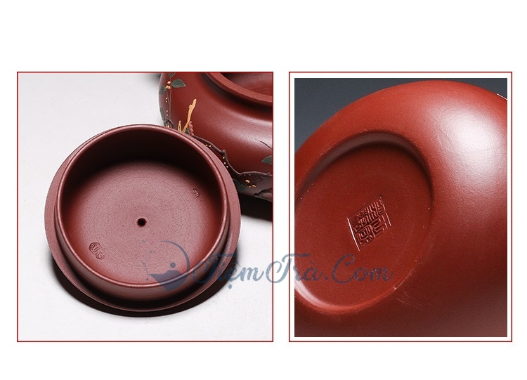 Ấm Tử Sa Chuyết Chỉ chim sơn ca 290ml am chuyet chi son ca 9 - Ấm Tử Sa Chuyết Chỉ chim sơn ca 290ml