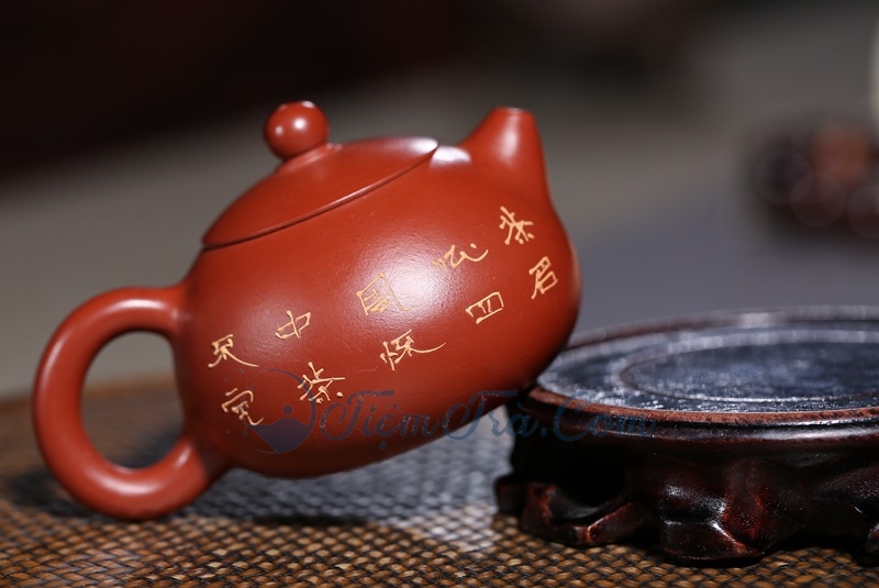 Ấm Trà Tây Thi Hoạ Mi Hoa Cúc Chu Sa 150ml am tra tay thi hoa mi hoa cuc 2 - Ấm Trà Tây Thi Hoạ Mi Hoa Cúc Chu Sa 150ml