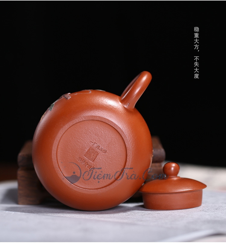 Ấm Trà Tây Thi Hoạ Mi Hoa Cúc Chu Sa 150ml am tra tay thi hoa mi hoa cuc 5 - Ấm Trà Tây Thi Hoạ Mi Hoa Cúc Chu Sa 150ml