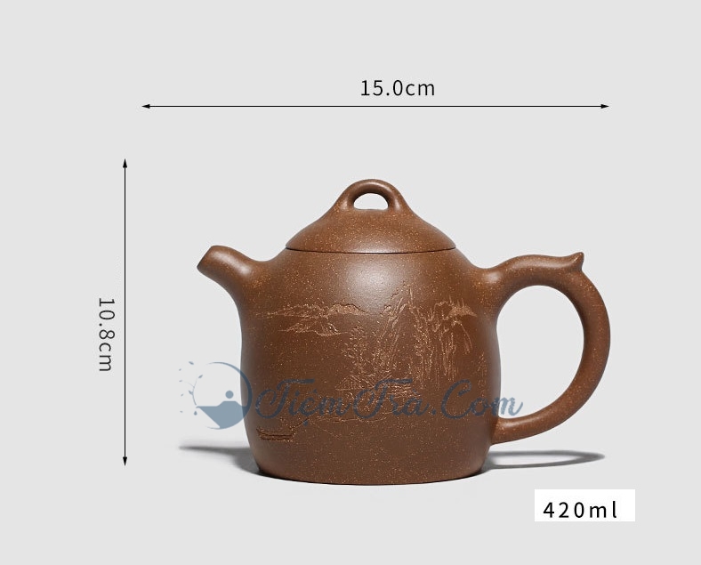 Ấm Tử Sa Tần Quyền Non Nước 420ml am tu sa tan quyen non nuoc 0 - Ấm Tử Sa Tần Quyền Non Nước 420ml