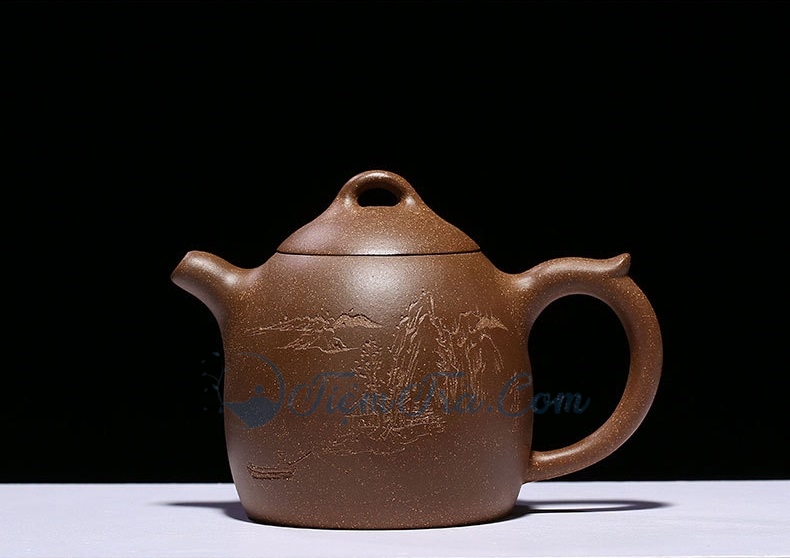 Ấm Tử Sa Tần Quyền Non Nước 420ml am tu sa tan quyen non nuoc 1 - Ấm Tử Sa Tần Quyền Non Nước 420ml