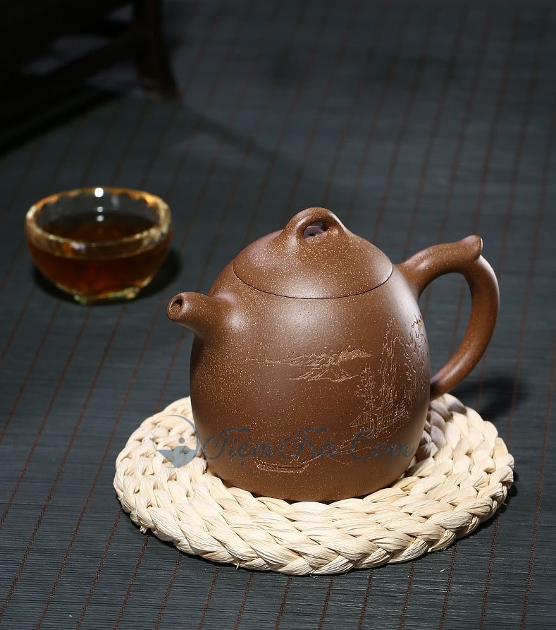 Ấm Tử Sa Tần Quyền Non Nước 420ml am tu sa tan quyen non nuoc 3 - Ấm Tử Sa Tần Quyền Non Nước 420ml