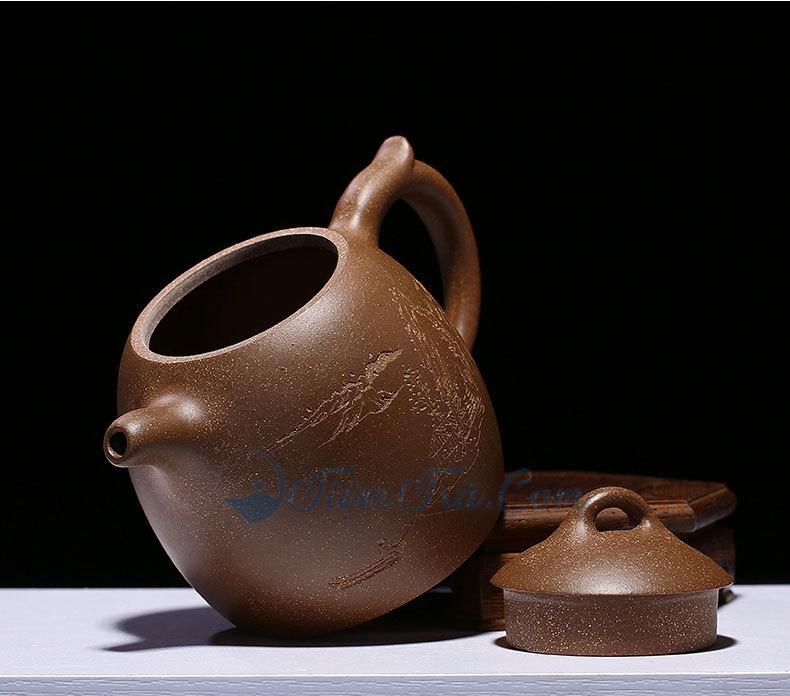 Ấm Tử Sa Tần Quyền Non Nước 420ml am tu sa tan quyen non nuoc 6 - Ấm Tử Sa Tần Quyền Non Nước 420ml